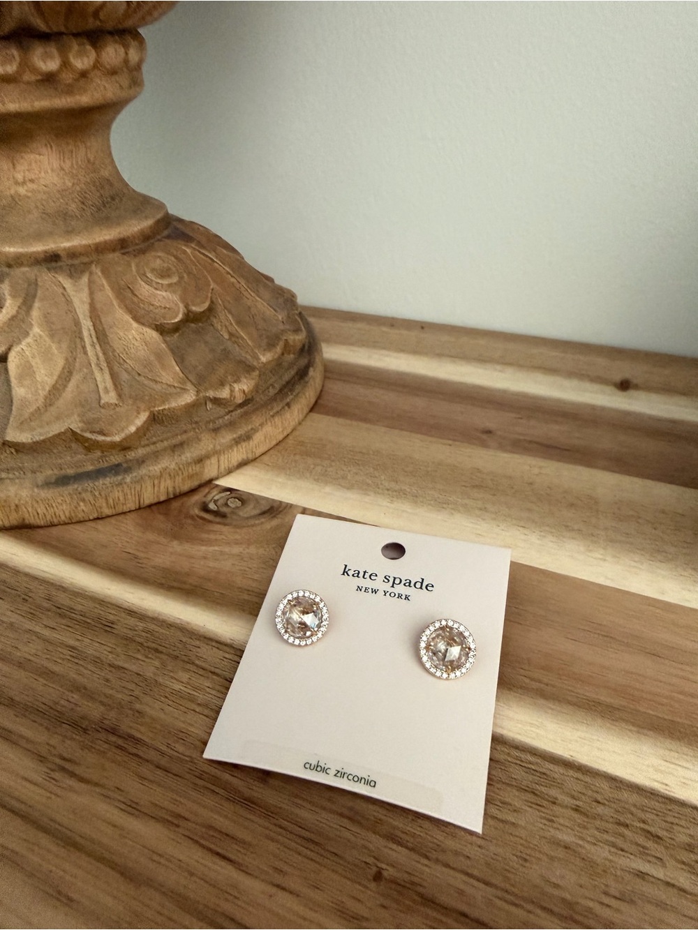 kate spade Clear Crystal Halo Stud Earrings